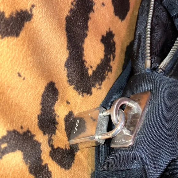 Prada Black Nylon Handbag with keys and lock - Picture 4 of 5